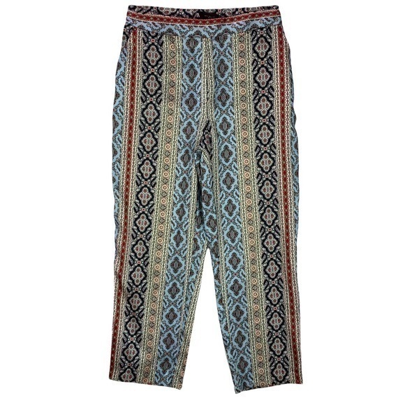 Zara Multicolored Printed Lightweight High Rise Straight Leg Pant - Picture 1 of 10